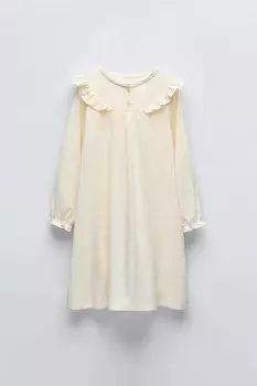 6-14 лет/кружевная ночная рубашка ZARA, экрю