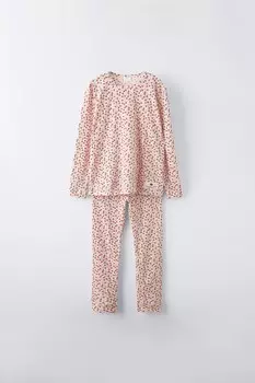 6-14 лет/пижама с цветочным принтом ZARA, коралловый