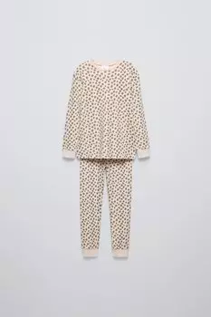6-14 лет/пижама с животным принтом ZARA, кэмел