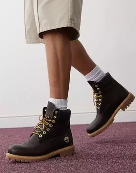 6-дюймовые ботинки из темно-коричневой кожи цвета эспрессо Timberland