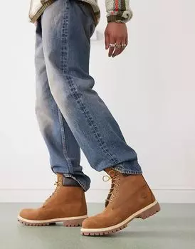 6-дюймовые ботинки премиум-класса из темно-пшеничного нубука Timberland