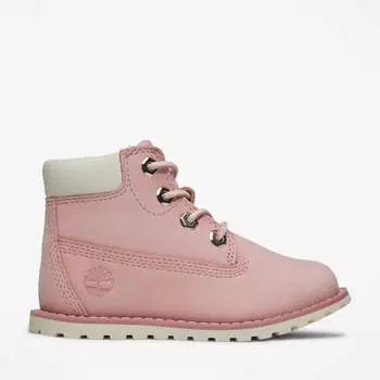 6-дюймовые ботинки с боковой молнией для малышей Pokey Pine Timberland, цвет Light Pink Nubuck