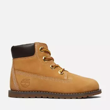 6-дюймовые ботинки с боковой молнией для малышей Pokey Pine Timberland, цвет Wheat Nubuck