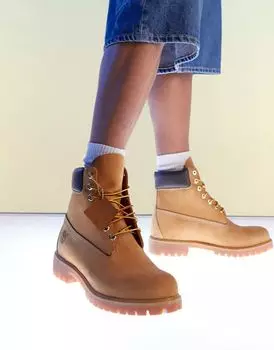 6-дюймовые ботинки Timberland из премиального нубука пшенично-коричневого цвета