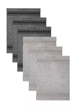 6 махровых хлопковых кухонных полотенец Aspero, светло-серый/темно-серый