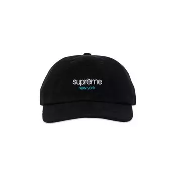 6-панельная стираная фланель Supreme, черный цвет
