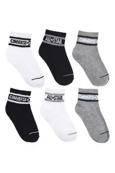 6 пар носков с простой надписью Converse, серый