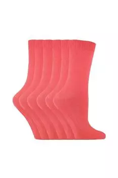 6 пар однотонных хлопковых носков до щиколотки Sock Snob, оранжевый