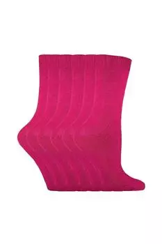 6 пар однотонных хлопковых носков до щиколотки Sock Snob, розовый