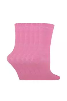 6 пар однотонных повседневных хлопковых носков Sock Snob, розовый