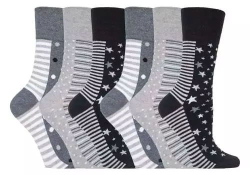 6 пар женских неэластичных носков gg99 Gentle Grip, серый