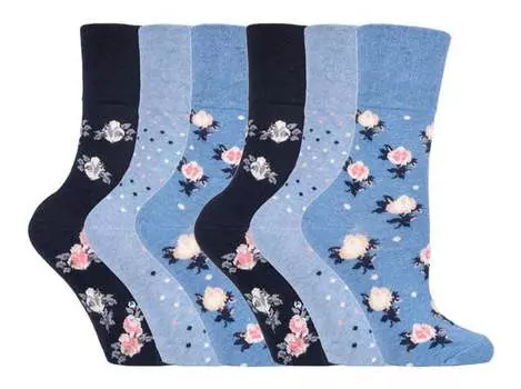 6 пар женских неэластичных носков solrh177 Gentle Grip, синий