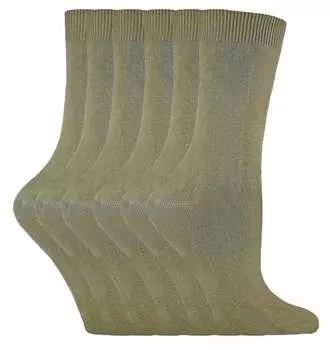 6 пар женских однотонных хлопковых носков Sock Snob, зеленый