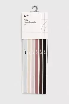 6 повязок на голову Nike, бежевый