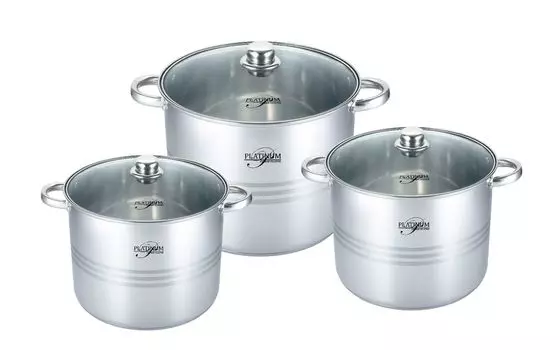 6 предметов, посуда из нержавеющей стали 18/10, индукционная 22/24/26 см, универсальный кухонный набор, кастрюля, набор кастрюль, крышка, гастрономия COFI 1453