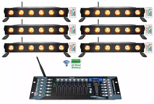 Аккумуляторные световые панели Rockville Best STRIP 60 Black + беспроводной контроллер DMX Best STRIP 60 + Rockforce W2