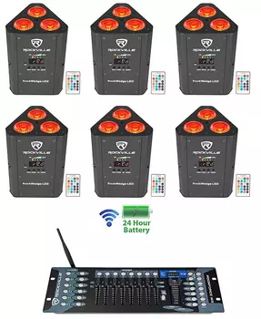 Светодиод Rockville RockWedge LED Par Lights с питанием от батареи