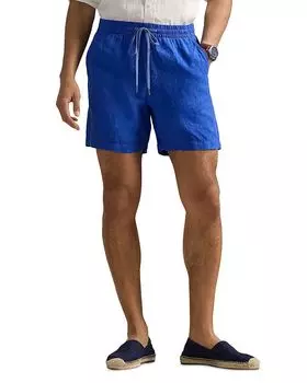 6" Шорты Polo Prepster из льна Polo Ralph Lauren, синий