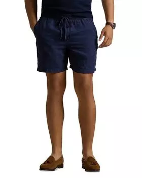 6" Шорты Polo Prepster из льна Polo Ralph Lauren, синий