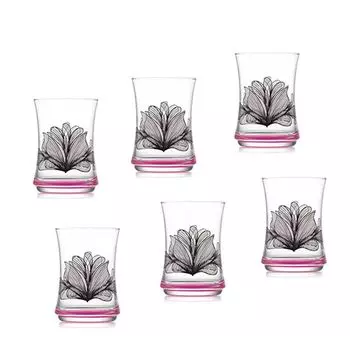 6 шт. Стеклянные стаканы для питья стаканы для воды Grallar Lav Lotus стаканы для сока, черный