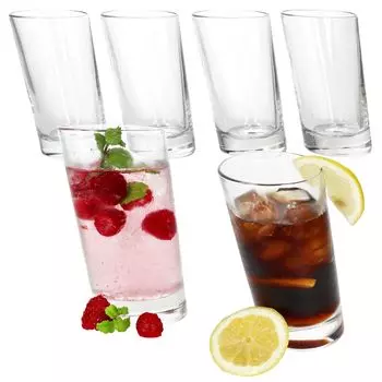 6 стаканов для лонг-дринков Pisa, 270 мл, стакан для коктейля, сока, воды, на толстой основе MamboCat
