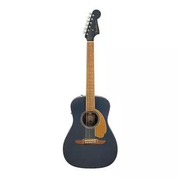 6-струнная акустическая электрогитара Fender Malibu Player, правша (накладка на гриф из орехового дерева, полуночный сатин) Fender Malibu Player Acoustic Guitar (Walnut Fingerboard, Midnight Satin)