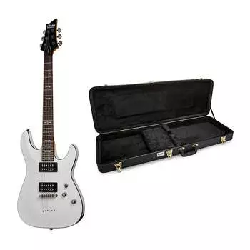 6-струнная электрическая гитара Schecter Omen-6 (праворукая, винтажная белая) в комплекте с защитным футляром для переноски Hard Shell Schecter Omen-6 6-String Electric Guitar (Right-Handed, Vintage White) Bundle