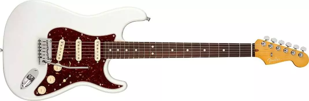 6-струнная электрогитара Fender American Ultra Stratocaster, накладка на гриф из палисандра (арктическая жемчужина) и жесткий футляр Fender American Ultra Stratocaster Electric Guitar (Arctic Pearl)