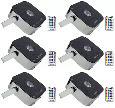 Светодиодные прожекторы заливающего света Rockville MINI RF1 RGBWA + UV DJ/Party сталь + радиочастотные пульты дистанционного управления MINI RF1