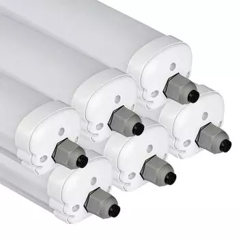 6 светодиодных светильников для ванны, 4320 люмен, холодный белый, длина 120 см etc-shop, серый