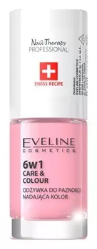 6 в 1 кондиционер для ногтей Eveline Cosmetics Nail Therapy Care & Colour, оттенок Rose 5 мл
