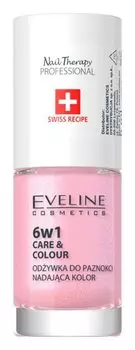 6 в 1 кондиционер для ногтей Eveline Cosmetics Nail Therapy Care & Colour, оттенок Shimmer Pink 5 мл