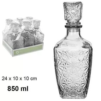 6 винтажных стеклянных бутылок для коньяка и шотландского ликера с пробкой 10х24 см TrAdE Shop Traesio, белый