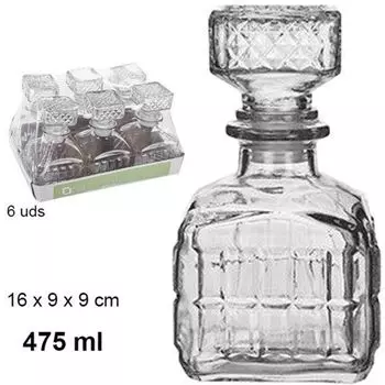 6 винтажных стеклянных бутылок для коньяка и шотландского ликера с пробкой 9х16 см TrAdE Shop Traesio, коричневый