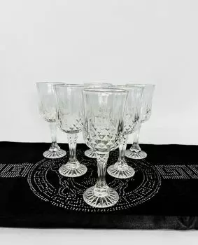 6x бокалов для вина, белое вино, красное вино, прозрачный 200 мл, хрустальное стекло, высокое качество, арт-деко, Медуза Меандр Bavary