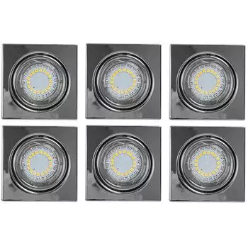 6x светодиодных встраиваемых точечных светильников, металл, хром, D 9 см etc-shop