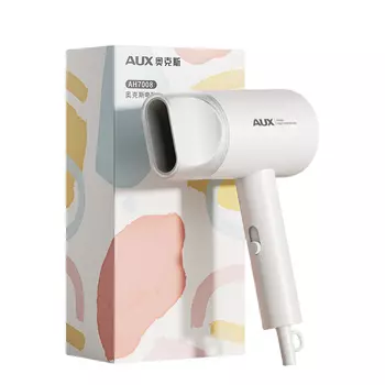 7008 Белый фен 800 Вт с отрицательными ионами для ухода за волосами Aux, White - negative ions