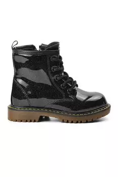 705-P Черные блестящие сапоги для девочек Pepino