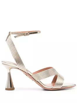 70 мм металлические сандалии Aquazzura, золотой