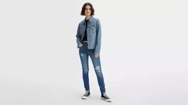 721 женские джинсы скинни с высокой посадкой Levi's, цвет Straight Through - Dark Wash