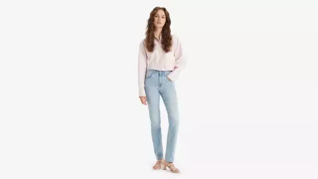 724 крутые женские джинсы прямого кроя с высокой посадкой Levi's, цвет To the Max - Light Wash