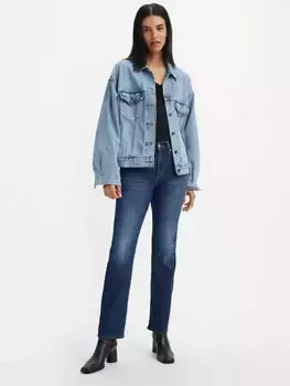 724 крутые женские джинсы прямого кроя с высокой посадкой Levi's, цвет In Paradise - Dark Wash