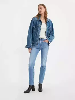 724 крутые женские джинсы прямого кроя с высокой посадкой Levi's, цвет Journey - Medium Wash