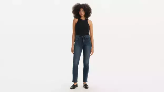 724 прямые женские джинсы с высокой посадкой Levi's, цвет Around The Bend - Dark Wash