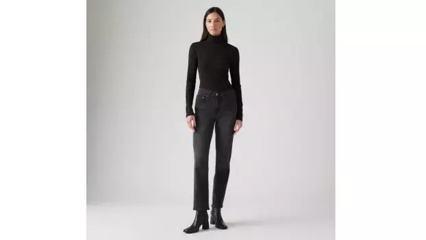 724 прямые женские джинсы с высокой посадкой Levi's, черный