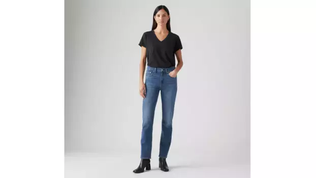 724 прямые женские джинсы с высокой посадкой Levi's, цвет Warm Hidden Corner - Dark Wash