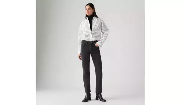724 прямые женские джинсы с высокой посадкой Levi's, черный