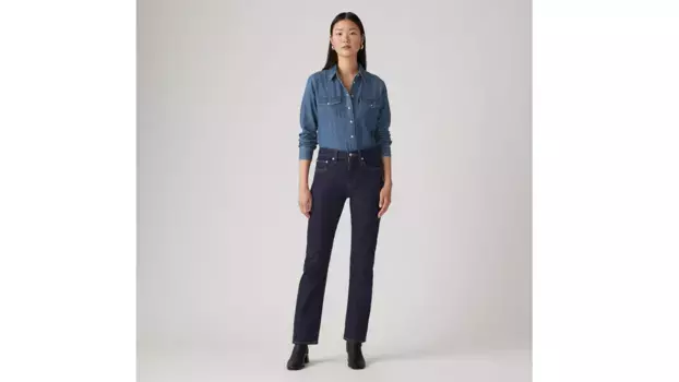 724 прямые женские джинсы с высокой посадкой Levi's, цвет Warm Tumbled Dry - Dark Wash