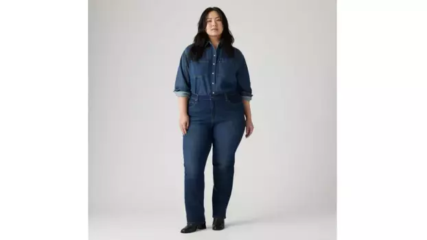 724 узкие прямые женские джинсы с высокой посадкой (большие размеры) Levi's, цвет Chelsea Carbon Glow - Medium Wash