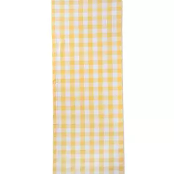 72-дюймовая прямоугольная настольная дорожка в желто-белую клетку